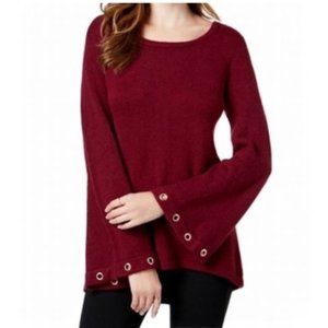 NWT Cherrywood Bell Sleeve Sweater w Gold Grommets